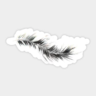 Light Plume Black and White Sticker